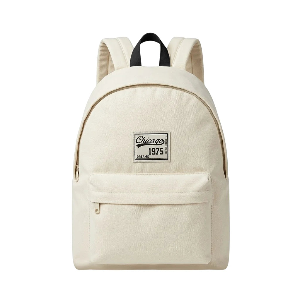 Sac à Dos Vintage "Chicago 1975" – Sac Scolaire et Urbain en Toile Robuste